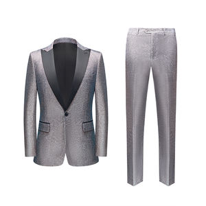 Veste de costume à paillettes pour homme Costume de spectacle fantaisie respirant de <span class=keywords><strong>grande</strong></span> <span class=keywords><strong>taille</strong></span> Manteaux de fête Blazer de <span class=keywords><strong>mariage</strong></span> Bouton de gentleman Danse formelle - Product Image 3