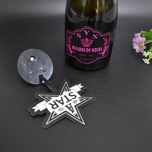 Güçlü fabrika tedarikçiler satmak yeni kişiselleştirilmiş şarap etiketleri Logo özelleştirilmiş aydınlık yanıp sönen Led ışık up şişe etiket PET - Product Image 4