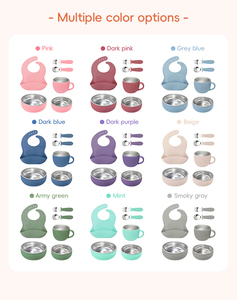 Red 6 Piece Stainless Steel Silicone Baby Dining Set Dishwasher Safe Eco Friendly Christmas Bowl for Kids - Product Image 5