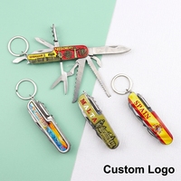Fabrication de porte-clés multifonctionnels en métal avec logo personnalisé, couteau souvenir, outil multifonctionnel, couteau pliant de poche