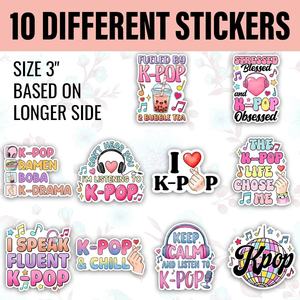 Funny Sticker Pack Cute Girly Korean Music Lover Sticker, K-Pop Fan Gift, Kdrama Kpop Decoration for Laptop Tablet Planner - Product Image 2