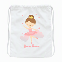 Sac à dos à cordon blanc personnalisé pour enfants, motif princesse de dessin animé, JOPHY CO. |   100% coton |