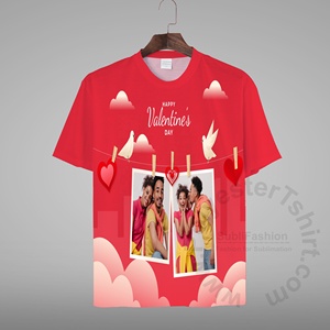 <strong>Valentine</strong> <strong>Couple</strong> T-<strong>shirt</strong> 100% Polyester Short Sleeve T <strong>Shirt</strong> for Sublimation Print