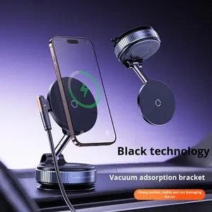 Cargador Inalámbrico Giratorio para Tablero de Auto, Soporte Magnético Multifuncional Universal para Teléfono con Cable de Datos - Product Image 3