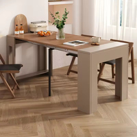 Table à manger multifonctionnelle extensible de style beurre, pliable, en bois, compacte, moderne, pour la maison, avec rangement
