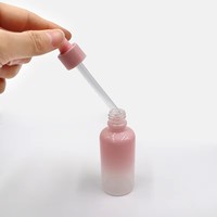 Flacon compte-gouttes en verre rose de luxe 20ml 30ml, emballage cosmétique rechargeable pour soins de la peau, flacon vide pour sérum avec compte-gouttes en verre
