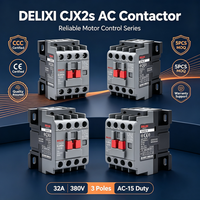 Kontaktor Listrik Tujuan Tertentu (DP) Delixi CJX2s Industrial HVAC DIN Rail Magnetik 3 Fasa AC 32A Bersertifikasi IEC