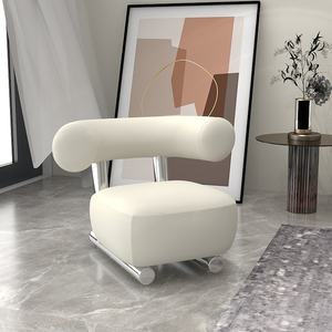 Nordic Minimalist Sled <b>Sofa</b> Chair Soft Single Seat Modern Living Room Chair - Product Image 1