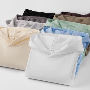 Vente en gros de sweats à capuche unisexes personnalisés, basiques, amples et oversize, pour l'automne, en molleton épais 380 g/m², à épaules tombantes, brodés - Product Image 2