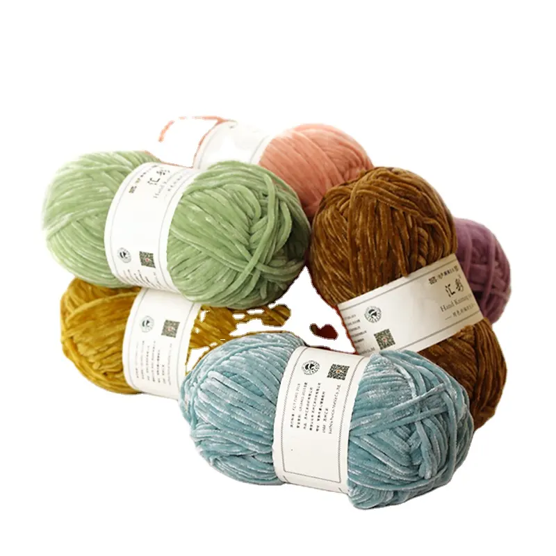 Suzhou Huicai High Quality 100%Polyester Chenille Yarn With Various Colors For Hand Knitting