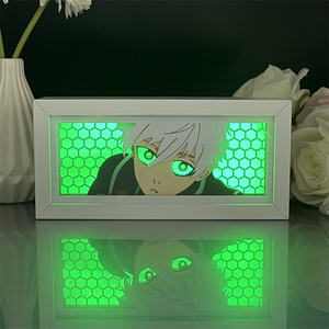 قفل أزرق تشيجيري مانغا قطع الورق أدى ضوء الليل مصباح مستطيلي على شكل صندوق إضاءة أنيمي خفيف المكونات في لتزيين الغرف مكتب استخدام - Product Image 2