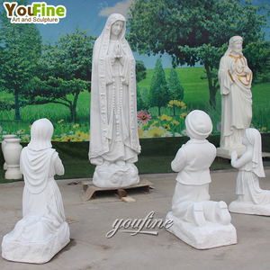 Estatua de Nuestra Señora de Fátima de Tamaño Real en Mármol Blanco, Tallada a Mano, Virgen María para Decoración de Jardín o Iglesia - Product Image 4