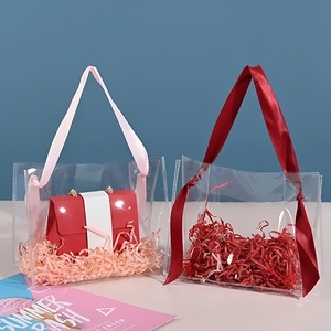 Bolsa de Mão Transparente Personalizada em PVC Durável e Ecológico com Alça de Lenço, à Prova d'Água, com Impressão de Logotipo Personalizado e Toque Macio - Product Image 3