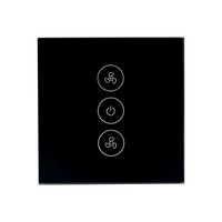 Larkkey Smart Tuya WiFi Ventilateur de plafond Interrupteur intelligent Interrupteur tactile Contrôle par application pour la maison intelligente Commande vocale avec Alexa pour le ventilateur