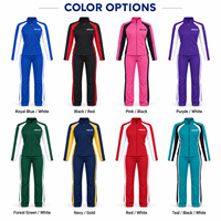 Ensemble de survêtement personnalisé pour cheerleading, veste à fermeture éclair intégrale et pantalon pour femmes, bleu et blanc, pour entraînement d'équipe