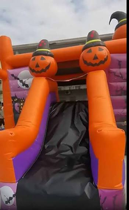 Castillo Inflable de Halloween con Tobogán, Decoración de Calabaza y Fantasma para Fiestas, Ideal para Eventos en Interiores y Exteriores - Product Image 2
