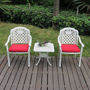 Elegante Juego de Mesa y Sillas de Aluminio Fundido para Exteriores, Estilo Campestre, Desmontable, para Patios, Balcones, Villas y Jardines - Product Image 3