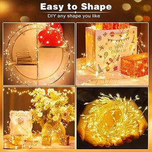 <span class=keywords><strong>Guirlande</strong></span> Cluster Amber <span class=keywords><strong>Led</strong></span> <span class=keywords><strong>Micro</strong></span> Wire Copper Dewdrop Christmas Decorative Fairy String Lights for Decoration - Product Image 4