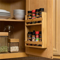 Étagère à épices rectangulaire en bois double couche, écologique, classique, à taille réglable, non pliable, pour rangement de cuisine
