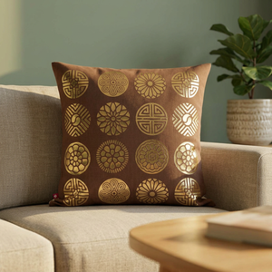 Real Hand Woven Floral Luxury Eco-friendly Cotton Cushion Cover Front Printed Back Solid Zipper Closer Removable Pillowcase - Product Image 2
