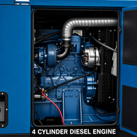 Pekins Leiser Dieselgenerator 50kVA 3-Phasen 4-Zylinder AVR Smart-Steuerung für Industrielle Anwendungen