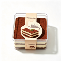 Emballages personnalisés jetables, recyclables, transparents, en plastique PET pour biscuits, gâteaux, pain, salades, tiramisu, boîtes d'emballage avec couvercles