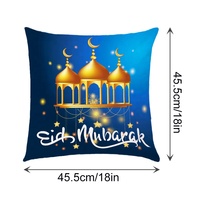 Juehuancai — housses de coussin carrée Eid Mubarak, taie d'oreiller bleu pour Ramadan islamique, décorations pour le canapé, la maison