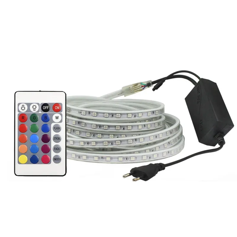 ไฟเส้น LED กลางแจ้ง110V 220V,ไฟเส้น LED กันน้ำได้เหมาะสำหรับสวนด้านหลังสวนปาร์ตี้ใช้ในร่มกลางแจ้ง RGB