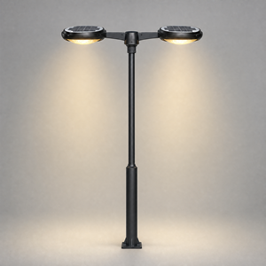 Lampe solaire LED moderne pour jardin, IP65, en aluminium et fonte, pour cour, aménagement paysager extérieur, villa, parc, éclairage de rue, projet d'éclairage - Product Image 1