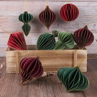 12 Stück Weihnachts-Wabenornamente aus Papier, Laternen, 3D-Glitzerkante, wiederverwendbare Hängedekoration für Neujahr, Feiertage, Partys, Zuhause, Grün