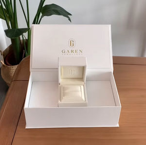 블랙 크림 다크 브라운 화이트 그레이 그린 고급 가죽 벨벳 보석 선물 상자 사용자 정의 보석 상자 포장 포장 로고 상자 - Product Image 3