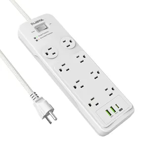 8 presa USB universale sovratensione della presa della striscia di alimentazione 3m 5m prolunga per interni 110V 220V barra di alimentazione a scatto rapido per scrivania