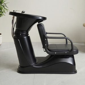 Sillón de Peluquería Negro con Lavacabezas y Esponja de Cuero Cómoda para Salones de Belleza, Barberías y Aplicaciones de Spa - Product Image 5