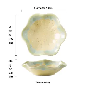 Prix d'usine en gros Assiettes à apéritif en céramique en forme de lotus, plats à collation, plats assaisonnés, vinaigrettes, sauces tomate - Product Image 6