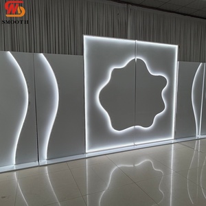 SMOOTH New Design LED Hollow Flower Wedding <b>Backdrop</b> Panel Stage Background Wall Curved Glowing <b>Frame</b> - Product Image 2