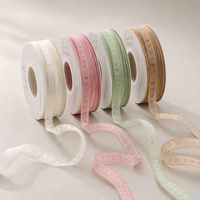 Ruban de Noël 2,2 cm 25 yards, ruban en satin filé avec bordure métallique en forme de cœur pour emballage cadeau, décoration de mariage et de fêtes
