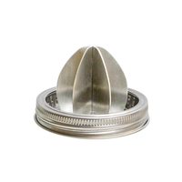 Nouveau design – Pot Mason en verre à large ouverture de 16 oz avec couvercle presse-agrumes manuel en acier inoxydable