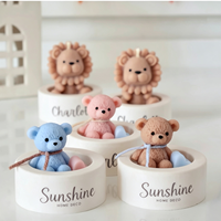 Bougie parfumée en cire de soja personnalisée avec logo, motif ours mignon, art unique, parfum intense, bougies en forme d'animaux à vendre, cadeaux pour événements
