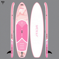 Planche à pagaie gonflable géante JTRD 11'6" tout usage rose orange en PVC Drop Stitch, capacité 195 kg, portable avec sac de transport