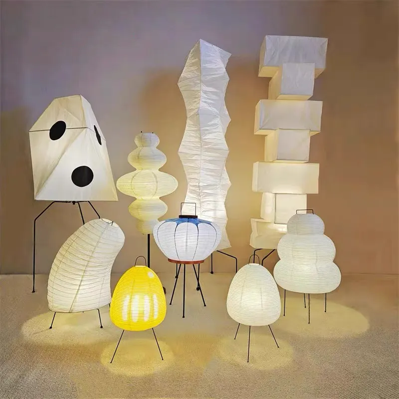 Lampe en papier de riz faite à la main de style japonais, éclairage à led, lampadaire lanternes décoratives