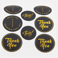 Étiquettes en papier artistique personnalisées, autocollants imperméables, estampage à chaud en or, étiquette avec logo d'entreprise, autocollants ronds de remerciement pour les petites entreprises