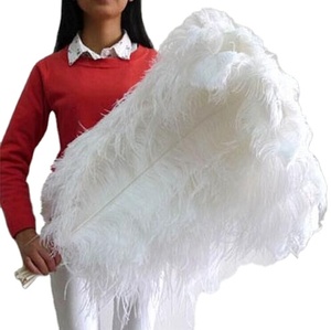 Plumes d'autruche teintées en gros, 50-80 cm, blanches <span class=keywords><strong>et</strong></span> noires, longues, pour centres de table de mariage - Product Image 1