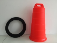 Barrière de circulation en plastique avec base détachable, orange, réfléchissante, pour autoroute