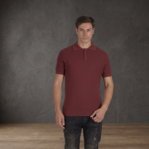 T-shirt décontracté en coton cachemire tricoté à col en V, teint en fil, uni, écoresponsable, fabriqué en Italie, pour homme, à manches courtes - Product Image 3