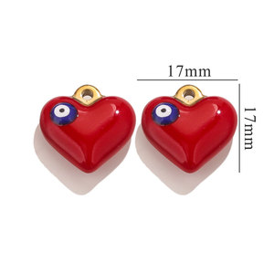 Amuletos de Corazón con Ojo Turco de Esmalte Colorido |   Colgantes de Aro de Acero Inoxidable con Baño de Oro PVD para la Fabricación de Joyería DIY, Collares y Pulseras - Product Image 6