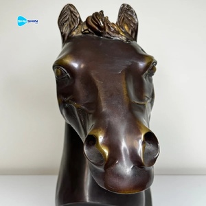 घर के सजावट टेबल गहने कांस्य पशु हैंडक्राफ्ट्स कास्टिंग मॉडल घोड़े की सिर प्रतिमा - Product Image 5