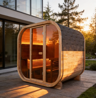 Diskon besar merekomendasikan kayu Cedar merah barel persegi Sauna taman luar ruangan kubus uap rumah Sauna untuk 4-6 orang