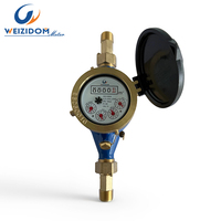 Compteur d'eau fileté DN15 3/4" NPT, mesure en gallons, type sec multi-jets, en laiton, avec protection IP68
