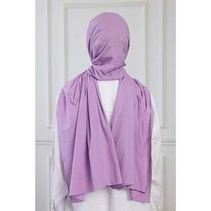 ผ้าคลุมไหล่ผ้าฝ้ายแท้ - สีม่วงไลแลค - สีม่วงไลแลค - Product Image 4