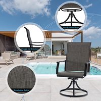 Chaise de porche de jardin extérieur avec tissu en maille textile Chaise à bascule pivotante avec dossier